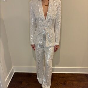 Sherri Hill liquid beading 2 piece suit